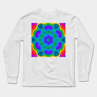 Psychedelic Hippie Flower Rainbow Long Sleeve T-Shirt